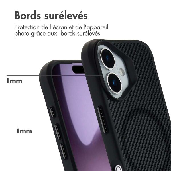 imoshion Rugged Hybrid Carbon Case avec MagSafe Apple iPhone 17 - Noir