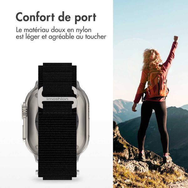 imoshion Bracelet en nylon Alpine Apple Watch | 44/45/46/49 mm - Noir