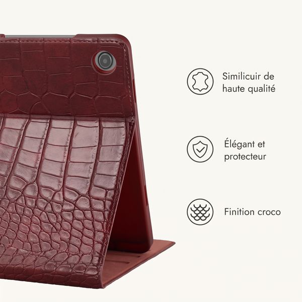 Selencia Coque Croco Samsung Galaxy Tab A11 Plus / A9 Plus - Burgundy