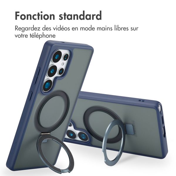 Accezz Coque Ring Stand avec MagSafe Samsung Galaxy S25 Ultra - Bleu