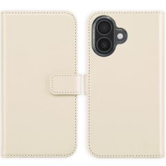 Selencia Étui portefeuille en cuir véritable Apple iPhone 16 - Greige
