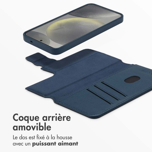 Accezz Étui de télephone portefeuille en cuir 2-en-1 avec MagSafe Samsung Galaxy S25 - Nightfall Blue