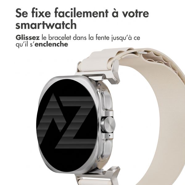 Accezz Bracelet en nylon Alpine Samsung Galaxy Watch Ultra 2 (2026) / Ultra (2024/2025) - Lumière stellaire