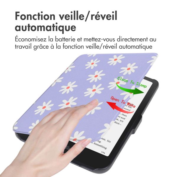 imoshion Design Slim Hard Case Sleepcover Amazon Kindle Paperwhite (2024) / Paperwhite Signature Edition (2024) / Colorsoft (2024) / Colorsoft Signature Edition (2024) - Flowers Distance