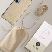 Selencia Coque de télephone Nova avec cordon et porte-cartes Samsung Galaxy S25 - Beige