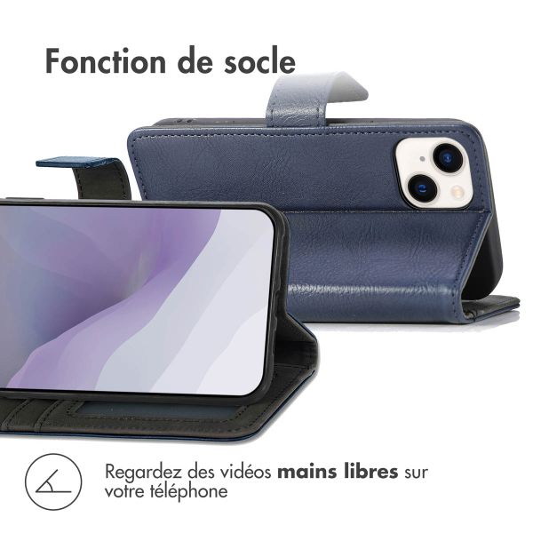imoshion Étui de télephone portefeuille de luxe Apple iPhone 14 / 13 - Bleu foncé