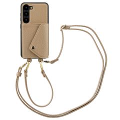 Selencia Coque de télephone Sera avec cordon et porte-cartes enveloppe Samsung Galaxy S23 - Taupe
