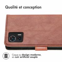 imoshion Étui de télephone portefeuille de luxe Motorola Edge 30 Neo - Marron