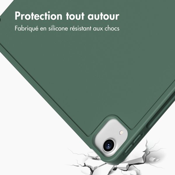 Accezz Coque tablette portefeuille Smart Silicone Apple iPad Air 13 pouces (2026) M4 / (2025) M3 / (2024) M2 - Vert foncé