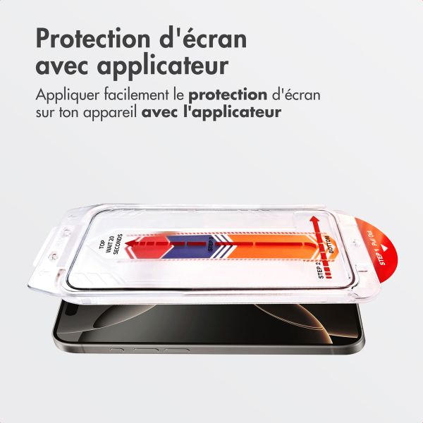 Accezz Protecteur d'écran en verre trempé + Applicateur Apple iPhone 16 Pro