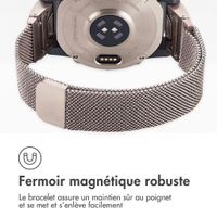imoshion Bracelet QuickFit® Milanais  - Connexion Garmin 22 mm - Taille L/XL - Starlight