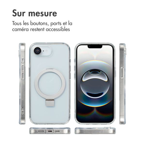Accezz Coque Ring Stand avec MagSafe Apple iPhone 17e / 16e - Transparent