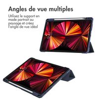 imoshion Coque tablette rigide Trifold Apple iPad Pro 11 (2022 / 2021 / 2020 / 2018) - Bleu foncé