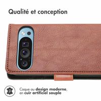 imoshion Étui de télephone portefeuille de luxe Google Pixel 9 Pro XL - Marron