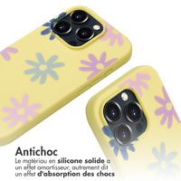 imoshion Coque design en silicone avec cordon Apple iPhone 16 Pro - Yellow Flower Distance