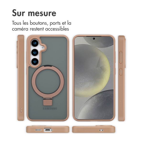 Accezz Coque Ring Stand avec MagSafe Samsung Galaxy S24 - Marron