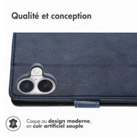 imoshion Étui de télephone portefeuille de luxe Apple iPhone 16 Plus - Bleu foncé