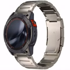Accezz Bracelet en acier Titane mat  - Connexion Garmin 26 mm - Titanium