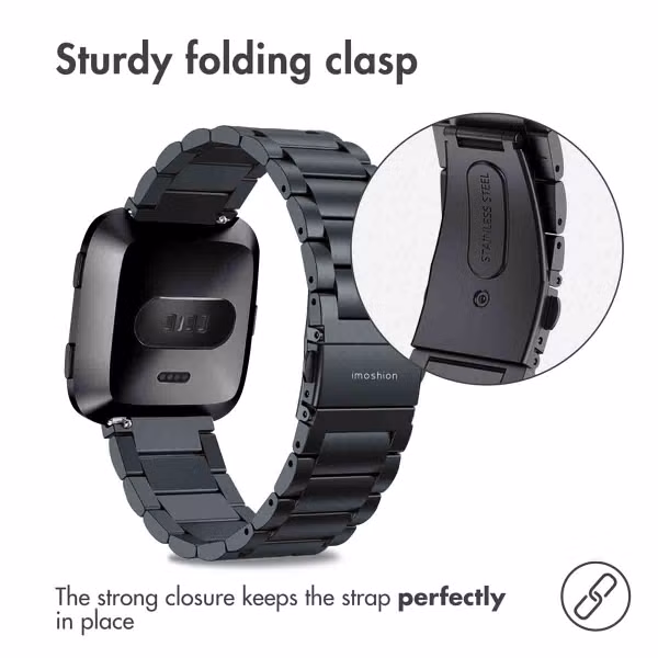 imoshion Bracelet en acier Fitbit Versa / Versa 2 / Versa Lite - Noir