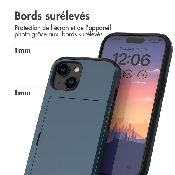 imoshion Coque arrière avec porte-cartes Apple iPhone 15 - Bleu foncé