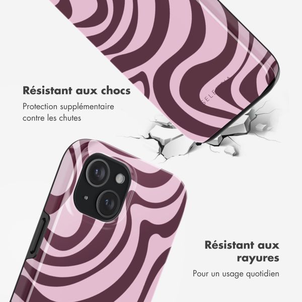 Selencia Coque arrière Vivid avec MagSafe Apple iPhone 15 - Wavy Swirl Pink Plum