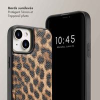 Selencia Coque de télephone Nova avec cordon et porte-cartes Apple iPhone 15 - Leopard