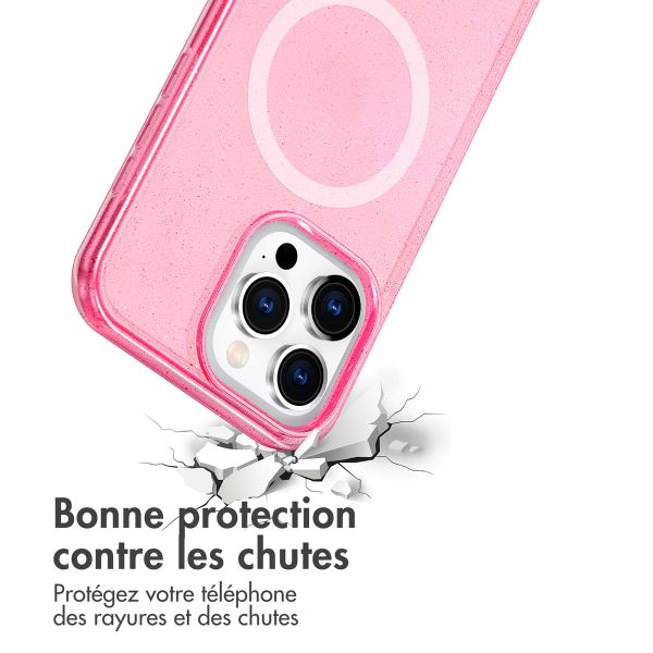 imoshion Coque Pailletée avec MagSafe Apple iPhone 15 Pro - Paillettes Rose