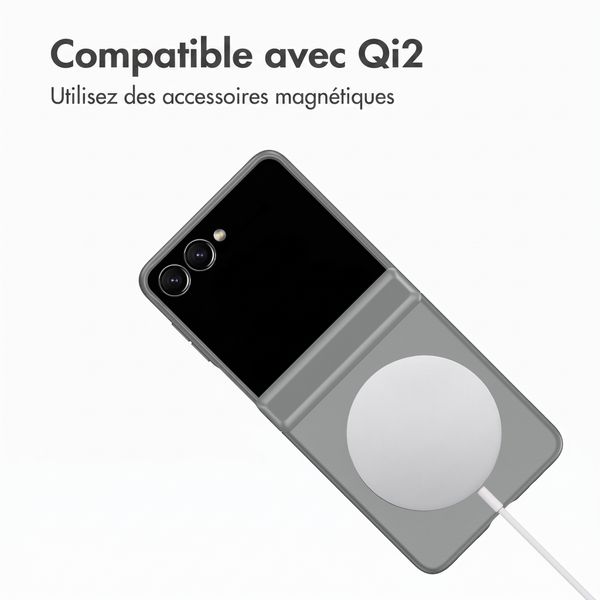 Accezz Color Backcover avec MagSafe et support à anneau Samsung Galaxy Z Flip 8 - Gris