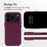 Accezz Coque arrière en cuir avec MagSafe Apple iPhone 18 Pro Max / 17 Pro Max - Heath Purple