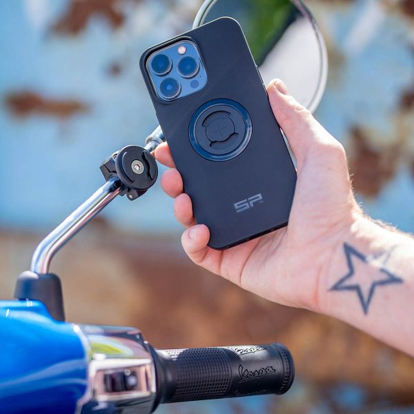 SP Connect Support de téléphone Mirror Mount SPC+ pour scooter / moto - Fixation sur rétroviseur - Noir