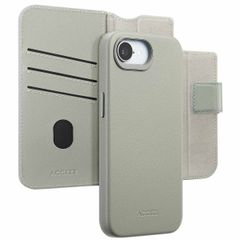 Accezz Étui de télephone portefeuille en cuir 2-en-1 avec MagSafe Apple iPhone 17e / 16e - Light Grey