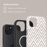 Selencia Coque arrière Vivid avec MagSafe Apple iPhone 15 - Beige Zigzag