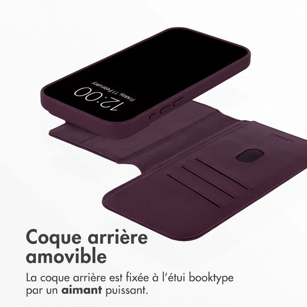 Accezz Étui de télephone portefeuille en cuir 2-en-1 avec MagSafe Apple iPhone 18 Pro Max / 17 Pro Max - Heath Purple