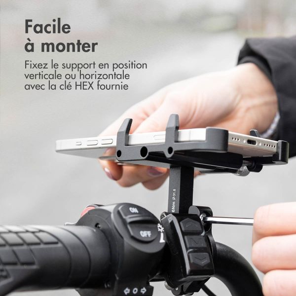 imoshion Support de téléphone en aluminium pour vélo - Léger - Universel - Noir