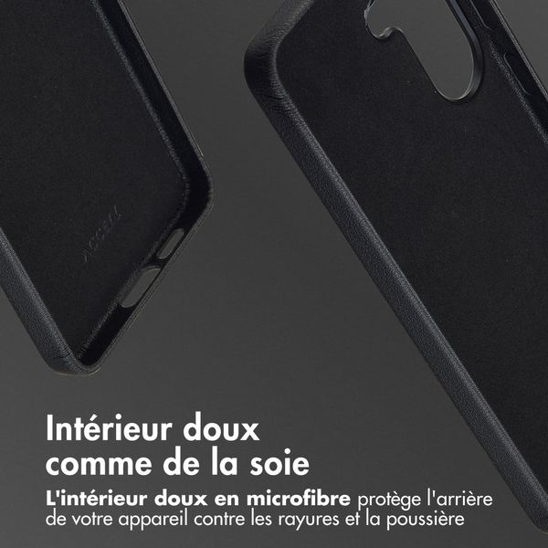 Accezz Coque arrière en cuir avec MagSafe Samsung Galaxy S26 Plus - Onyx Black