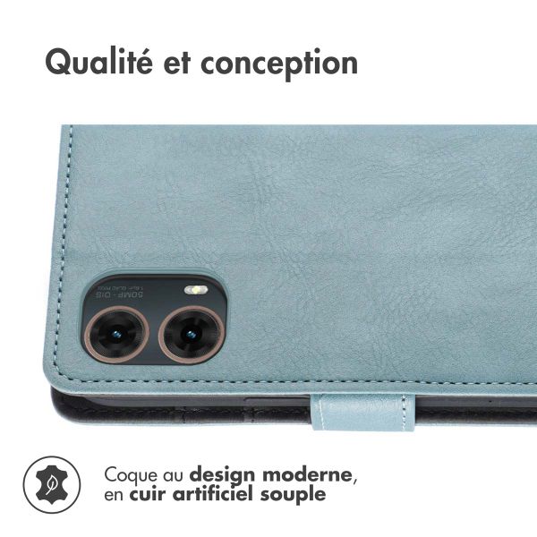 imoshion Étui de télephone portefeuille de luxe Motorola Moto G85 - Bleu clair