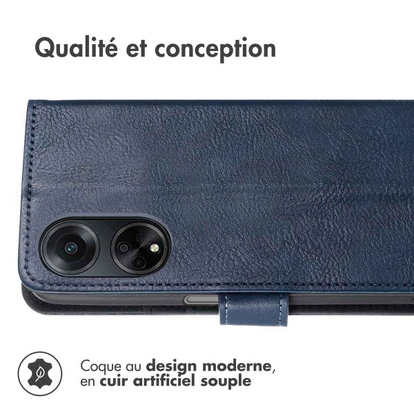 imoshion Étui de télephone portefeuille de luxe Oppo A98 - Bleu foncé