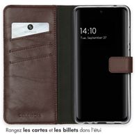 Selencia Étui portefeuille en cuir véritable Samsung Galaxy A52(s) (5G/4G) - Marron