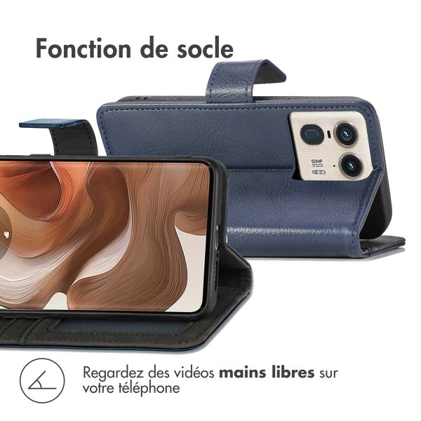 imoshion Étui de télephone portefeuille de luxe Motorola Edge 50 Ultra - Bleu foncé
