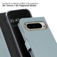 Selencia Étui portefeuille en cuir véritable Google Pixel 9 / 9 Pro - Air Blue