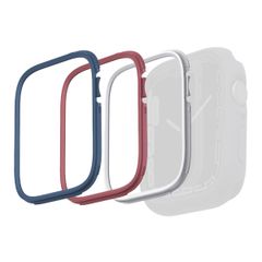 Uniq Pack de 3 lunettes – Pack de lunettes Moduo Apple Watch - 44 / 45 mm - Blue & Red & White