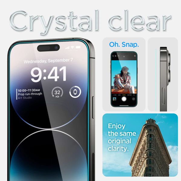 Spigen Protection d'écran en verre trempé GLAStR Fit 2 Paquets + Applicator Apple iPhone 14 Pro