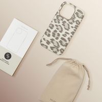 Selencia Coque Sabi imprimé panthère avec MagSafe Apple iPhone 15 Pro - Soft Ivory