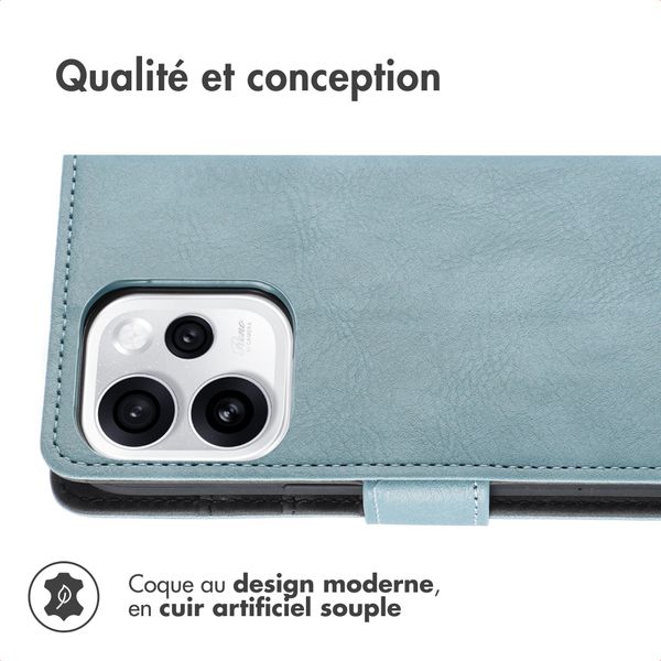 imoshion Étui de télephone portefeuille de luxe Oppo Reno15 F (5G) - Bleu clair