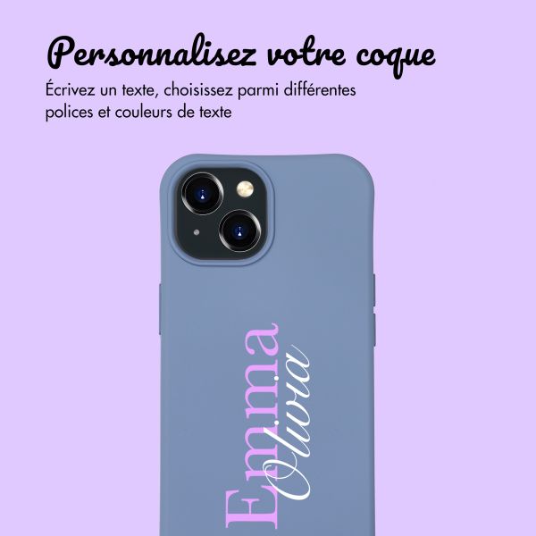 Coque Color MagSafe avec cordon amovible et photo et/ou texte personnalisés Apple iPhone 15 - Nom