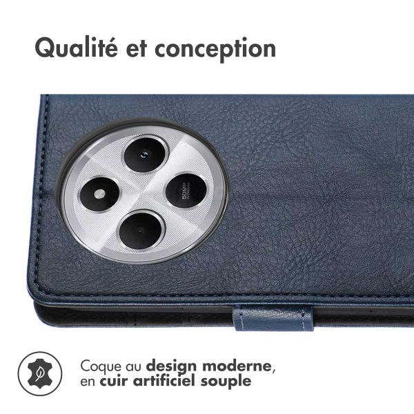 imoshion Étui de télephone portefeuille de luxe Xiaomi Redmi 14C - Bleu foncé