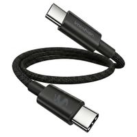 imoshion Câble USB-C vers USB-C Tressé 100 W - 0,25 mètre - Noir