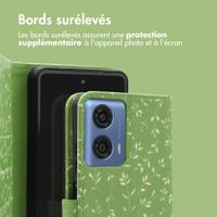 imoshion Étui de télephone portefeuille Design Motorola Moto G04 / G24 - Green Flowers