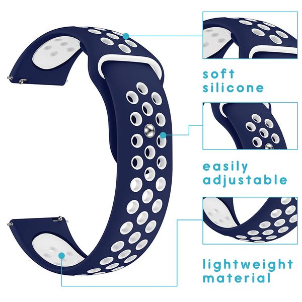 imoshion Bracelet sport silicone Samsung Galaxy Watch 4 / 5 / 6 / 7 / FE (20 mm) - Bleu