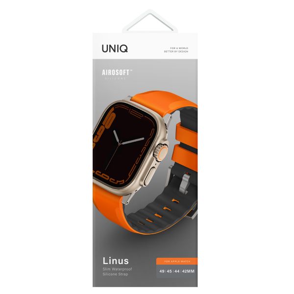 Uniq Bracelet Linus AiroSoft™ en silicone Apple Watch | 44/45/46/49 mm - Volt Orange
